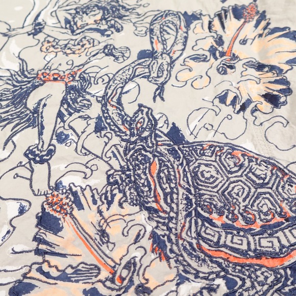 Ed Hardy Shirt Mens Large Beige Tattoo Graphic Love Kills Slowly Western Style - Picture 8 of 15